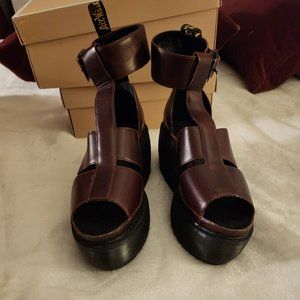 Dr. Marten sandals BESSIE OXBLOOD BRANDO LEATHER SIZE 8 NEW
